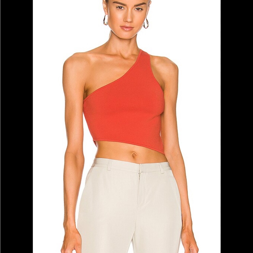 One-Shoulder Red Crop Top